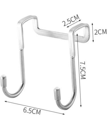BELLIFFY 6pcs Kitchen Sundries Hooks Purse Wall Hook Overdoor Stainless Steel Cabinet Door Hanger 7.5X6.5CM Silver - Buy Online on GoSupps.com