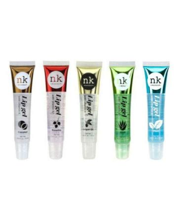 5 PACK NK Lip Gel with Vitamin E Coconut Rose Hip Argan Aloe and Mint Lip Gloss by Nicka K New York - Buy Online on GoSupps.com