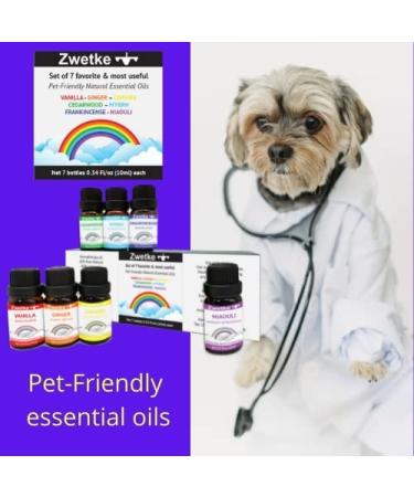 Pet-Friendly 7 Essential Aromatherapy Oils Gift Set for Whole Family - Vanilla, Ginger, Copaiba, Cedarwood, Myrrh, Frankincense, Niaouli - 60% Pure Oils, 40% pet-Compatible Carrier Oils - Buy Online on GoSupps.com