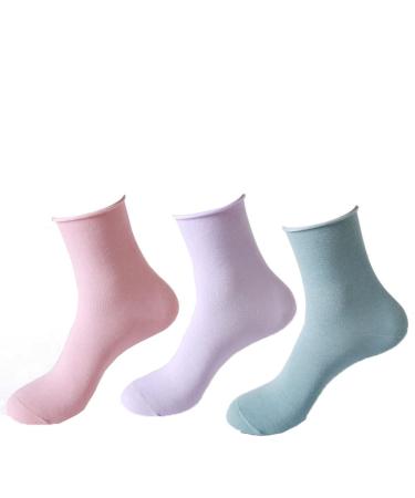 BIHIKI 3 Pairs of Diabetic Socks for Women Loose and Non-Binding