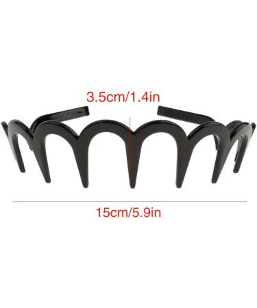 Wavy Hairhoop Unisex Wavy Headband Black Spring Wavy Metal Hair Band with Long Teeth Hairhoop Sports Headband Headwear Accessories Black 1pc Wavy Metal Hair Band - Buy Online on GoSupps.com