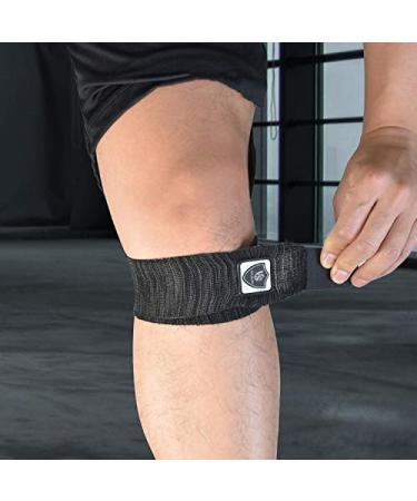 Vital Salveo Elastic Knee Patella Wrap Compression Brace for Pain Relief and Joint Stabilization - Pair of Black Support Straps for Men and Women in Basketball, Tennis, Soccer, Football - Buy Online on GoSupps.com