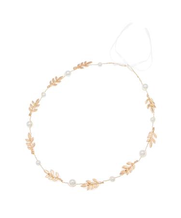 minkissy Hair Bands for Women's Hair Wedding Headband Ladies Headbands Bride Headpieces for Wedding Headwear for Women Bride Headband Gold Tiara Gold Hair Ties Bridesmaid Crystal Pearl