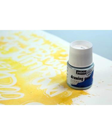 Pebeo Easy Peel Liquid Latex Masking Fluid for Ink, Watercolor & Gouache - 45ml Bottle with Natural Brushes - Fine Arts Supplies - Buy Online on GoSupps.com