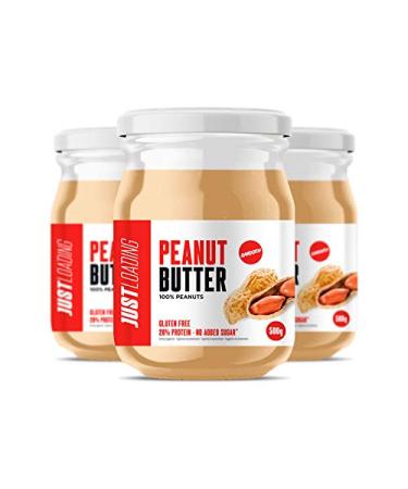 JUSTLOADING Just Loading - 100% Natural Peanut Cream PACK 3 units x 500g - Gluten-free and a source of protein.