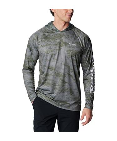 Columbia Men's Super Terminal Tackle Hoodie Cypress Pfg Camo Large