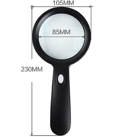 Magnifying Glass with Light 10X Magnification Lightweight Handheld Magnifying Glass for Reading Hobbies Magnifier/Black Comfortable Anniversary - Buy Online on GoSupps.com
