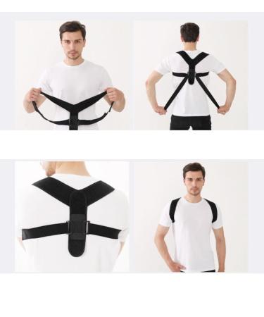 Adjustable Upper Back Brace & Posture Corrector for Pain Relief | Support for Neck Spine & Shoulders - Unisex (Black - Buy Online on GoSupps.com