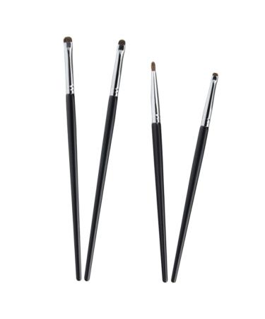 VINTORKY 4pcs Horse Hair Make up Eyeliner Brush Eye Makeup Kit Wooden Handle