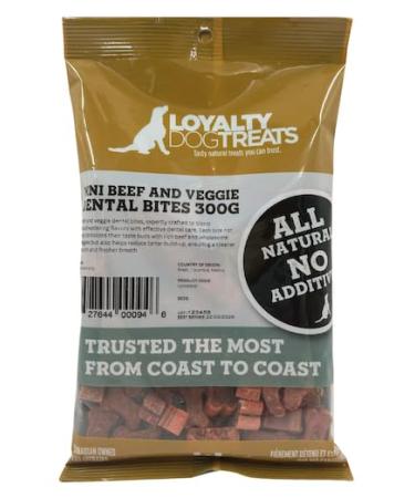 Loyalty Dog Treats Mini Beef and Veggie Dental Bites 300g