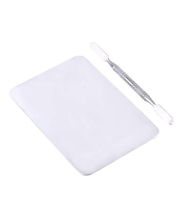 Small Stainless Steel Makeup Palette & Spatula Set - Rectangle Mixing Plate for Professional Makeup Application - Buy Online on GoSupps.com