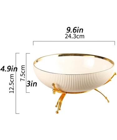 Fruit Basket Bowl Fruit Basket Ceramic Fruit Bowl Creative Minimalist Fruit Dish W/Metal Stand Decorative Dessert Snack Display for Kitchen Counter Bread Snacks (Color : A) - Buy Online on GoSupps.com