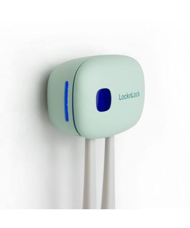 Lock & Lock toothbrushes Sterilizer - portable container with UV LED technology for sterilization and disinfection of toothbrush heads - hold two brushes - mint green