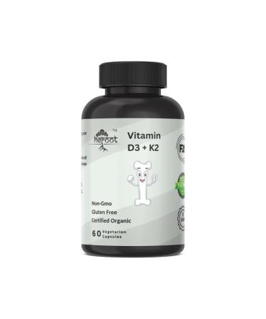 Vitamin K2 (MK7) with D3 Extra Strength Supplement Non-GMO Formula 5000IU (125 mcg) Vitamin D3 & 90 mcg Vitamin K2 MK-7 Easy to Swallow Vitamin D & K Complex (120 Capsules) 120 Count (Pack of 1)