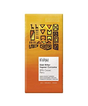 VIVANI ORGANIC CHOCOLATE | Dark Ginger Turmeric Chocolate | 7 x 80g (FR)