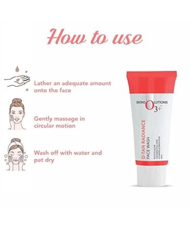 O3+ D-Tan Radiance Face Wash with Vitamin C - Glowing Skin Deep Cleansing and Even Tone | 60gm Detan Face Wash for Tan Removal - International Shipping Available - Buy Online on GoSupps.com