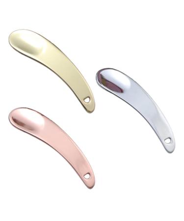 Beaupretty Mixing Spoon Mixing Spoon 3Pcs Metal Makeup Spatula Applicator Eye Cream Massage Sticks Round Mini Beauty Scoop Facial Cream Spoons for for Home Salon Eye Makeup Applicators Metal Scraper