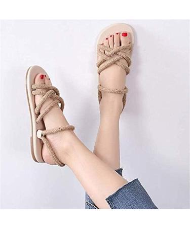 Shop Comfortable Women's Sandals | Flat Sole Flip-Flops & Peep-Toe Design - Apricot 36 EU - Ideal for Beach & Outdoors - Buy Online on GoSupps.com