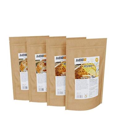4-Pack: hCG Low Carb Bread Mix First Bread Suitable for HCG Strict Phase (White + Dark)
