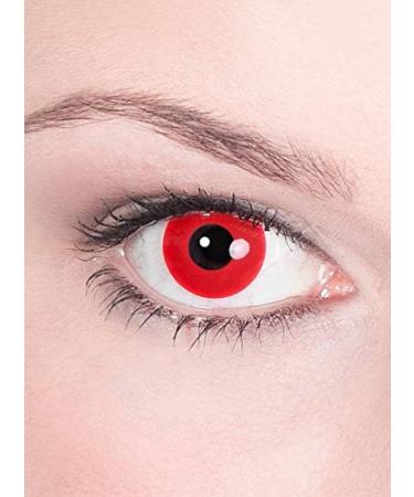 Contact lenses annual lenses - red motif lens with prescription (1 piece) - Dioptria: -2.5 - Ideal for Halloween Carnival & Motto Party Red -2.5 Dioptria