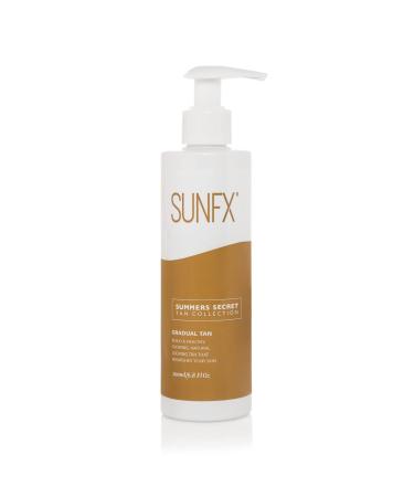SunFX Gradual Tan Body Lotion Self Tanner 200ml | Hydrating Tan Extender Moisturizer | Cruelty-Free | Enriched with Aloe, Vitamin A & E - Buy Online on GoSupps.com