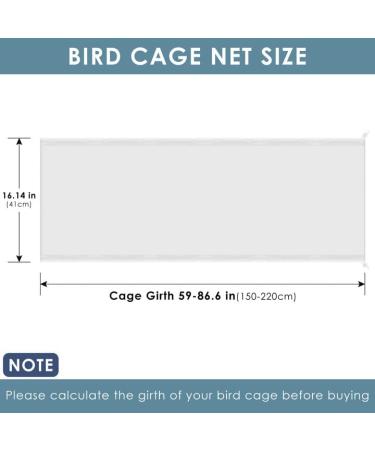 Bissap Bird Cage Seed Catcher - Adjustable Nylon Cover for Parrot Cage Seed Guard - White - Buy Online on GoSupps.com