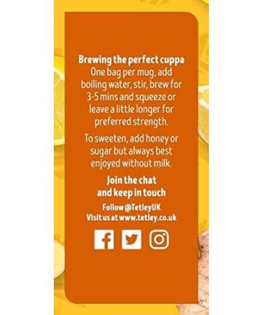 Tetley Zingy Lemon & Ginger Box of 20 Teabags (Pack of 2) - Buy Online on GoSupps.com