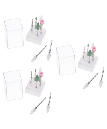 FRCOLOR 3 Sets Nail Clipper Grinding Head Ceramic Tools Nail Art Tool Nail Tools Nails Gel Polishing Tool Carbide Drill Bits Nails Drill Bits Nails Tools Nylon Combination Exfoliating