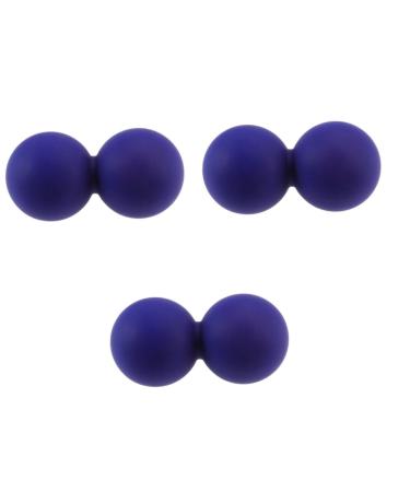 JeCompris 3st muscle peanut massage peanut-lacrosse acupressure Answer silicone roll topyoga peanuts massage ball peanut yoga roller peanut ball foot sole massage ball scroll wheel fitness mediumx3pcs dark bluex3st