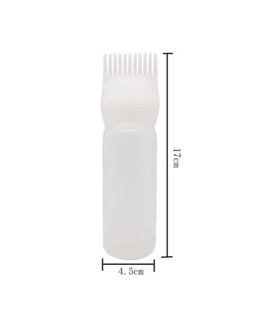 2-Piece Root Comb Applicator Hair Dye Bottle with Graduated Scale - White - Buy Online on GoSupps.com