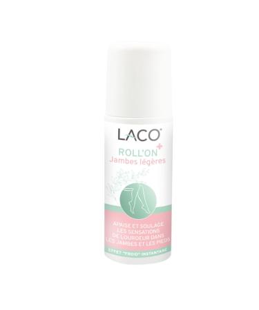Laco - Roll On Jambes L g res Effet Froid Instantan - Soulage Les Jambes Lourdes et Fatigu es - Format 60ml Pratique Emporter - Avec Aloe Vera & Huile d Olive