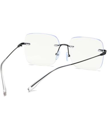Rongchy Rimless Blue Light Blocking Glasses for Men & Women - Stylish Eyewear for TV Phone & Gaming - Black - Buy Online on GoSupps.com