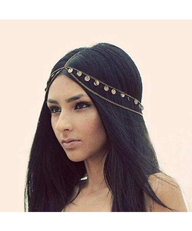 Handmadejewelrylady hair accessories made of metal with rhinestones head chain for women
