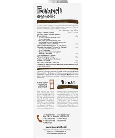 Provamel Organic Coconut-Almond Drink - Vegan Plant-Based Beverage UHT 1L (1 Pack) - Buy Online - Buy Online on GoSupps.com