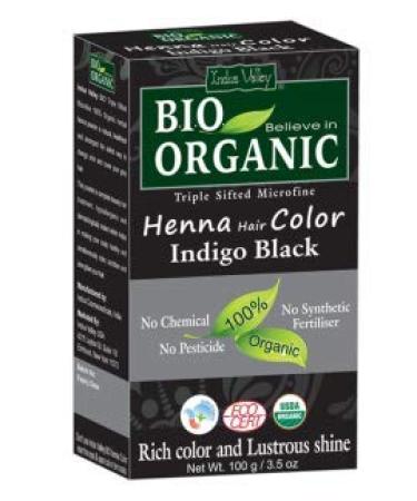 Henna - Henna-based hair color BLACK 100% organic CERTIFIED - ECOCERT vege 100g Indus Valley