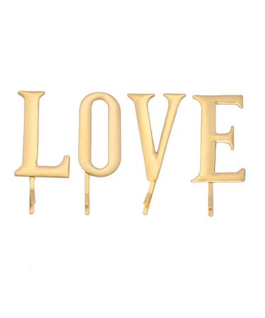 FRCOLOR 1 Set Clip Womens Hair Accessories Bridal Bobby Golden Holiday Barrette Initial Bobby Gold Hair Accessories Headwear for Women Hair Jewels for Women Love Pin Women's Texture Alloy