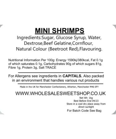Ellies Jellies Mini Shrimps 1kg Bag - Buy Online on GoSupps.com