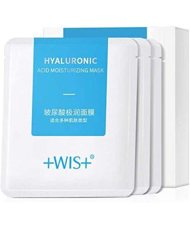 +WIS+ Hyaluronic Acid Essence 10 Mask with Aloe Vera Vitamin B5 Deep Hydration and Moisturizing Anti Aging Facial Mask Beauty Mask For All Skin Care Type (pack of 10)