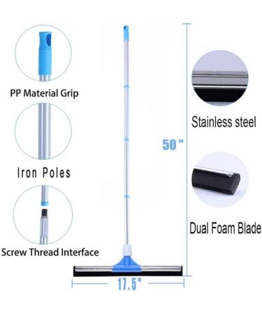 YONILL Floor Squeegee for Concrete - 50 Heavy Duty Foam Water Wiper with Long Handle for Tile, Garage, Shower, Kitchen - Ideal for Windows, Glass, Carpet, Pet Hair - Buy Online on GoSupps.com