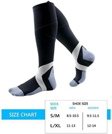 ZLYJ Compression Socks for Men & Women | 20-30mmHg Knee High Support Stockings for Running & Football - Buy Online on GoSupps.com