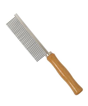 HBuir Wooden Handle Cat Dog Stainless Steel Double-Sided Comb Grooming Hair Shedding Washing Tool
