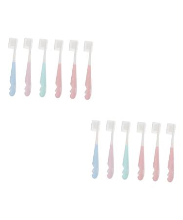 Ipetboom 2 sentences children's toothbrush with soft bristles practical children's toothbrush mouth cleaner for children dental care product toothbrushes for toddlers soft fur cleaning agent pp baby