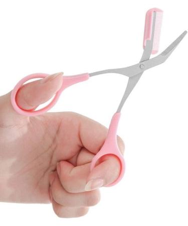 Portable Stainless Steel Eyebrow Trimmers - 2-Piece Set with Scissors & Comb for Women & Girls - Perfect Eyebrow Removal Tools - Buy Online on GoSupps.com
