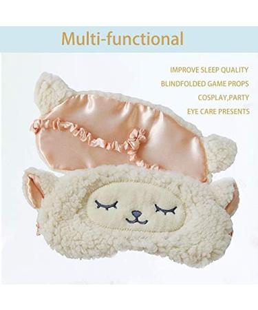 EleCharm Lamb Wool Animal Sleeping Mask for Kids - 1 Piece Sheep Plush Eye Mask Cover Blindfold for Girls Party Travel - Buy Online on GoSupps.com