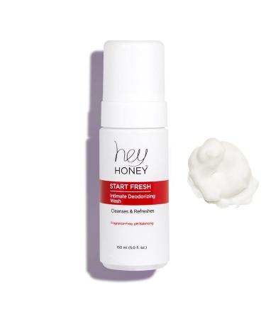 Hey Honey Start Fresh Intimate Deodorizing Wash Foam| A pH Balancing Hydrating & Odor Controlling Intimate | For Both Men & Women | 5 Fl Oz.