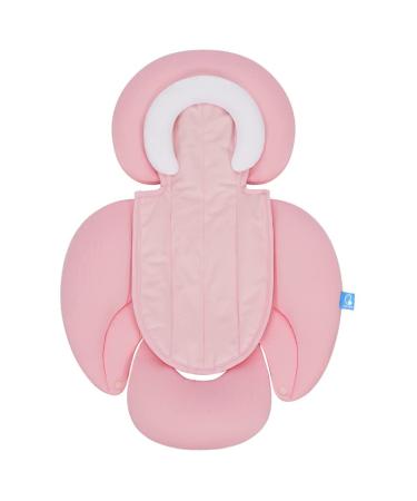 INFANZIA New 2-in-1 Head & Body Supports for Baby Newborn Infants - Extra Soft Stroller Cushion Pads Car Seat Insert Prefect for All Seasons Pink