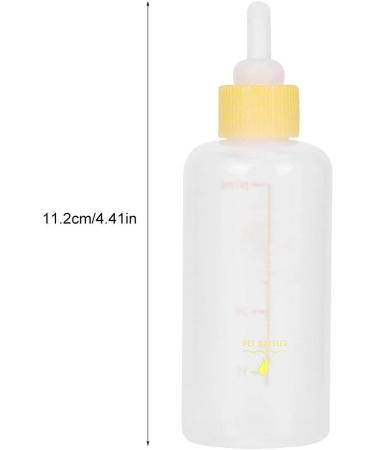 Durable 60ml Pet Milk Bottle for Puppies & Kittens | Breeding Bottle with Nipple Brush Set - Yellow - Buy Online on GoSupps.com