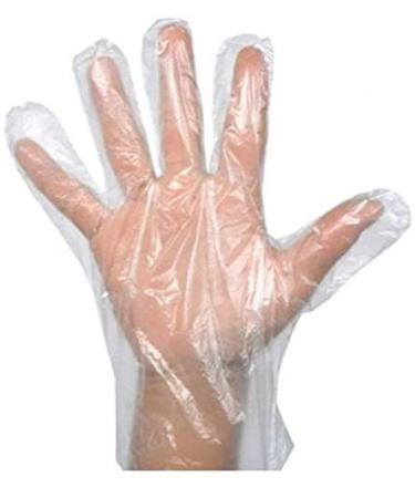 St llion Clear Disposable Plastic Gloves Food Prep Work Transparent Gloves for Cooking Cleaning Handling | Food Safe Disposable Gloves- One Size Fits Most (100)