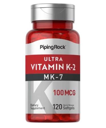 Piping Rock Vitamin K2 MK-7 | 100 mcg | 120 Softgels | Non-GMO  Gluten Free Supplement - Buy Online on GoSupps.com