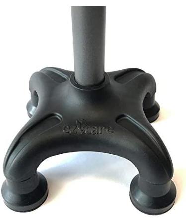 Ez2care Adjustable Lightweight Folding Quad Cane - Metallic Black - Buy Online on GoSupps.com